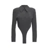 Bluzat Women's Grey Body Shirt In Grey