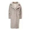 Bluzat Women's Grey Faux Fur Maxi Coat In Grey