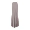 Bluzat Women's Grey Satin Maxi Skirt In Gray