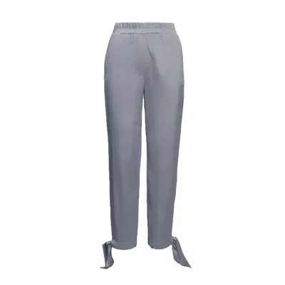 Bluzat Women's Grey Trousers With Bows