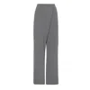 Bluzat Women's Grey Wide Leg Asymmetrical Trousers In Grey