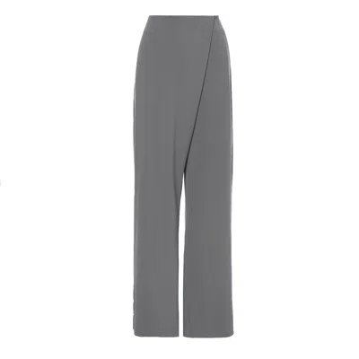 Bluzat Women's Grey Wide Leg Asymmetrical Trousers