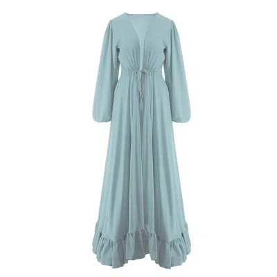 Bluzat Women's Light Blue Ruffled Kaftan
