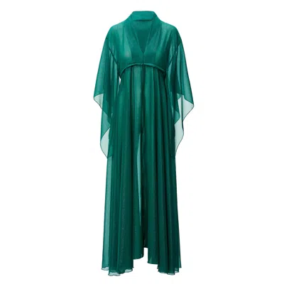 Bluzat Women's Long Flared Kaftan - Green