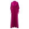 Bluzat Women's Long Flared Kaftan - Pink & Purple