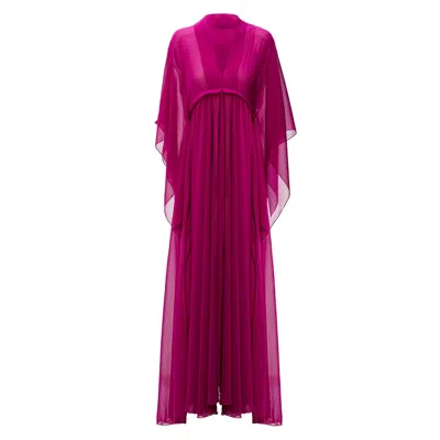 Bluzat Women's Long Flared Kaftan - Pink & Purple