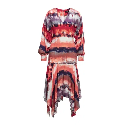 Bluzat Women's Multicolour Printed Midi Dress