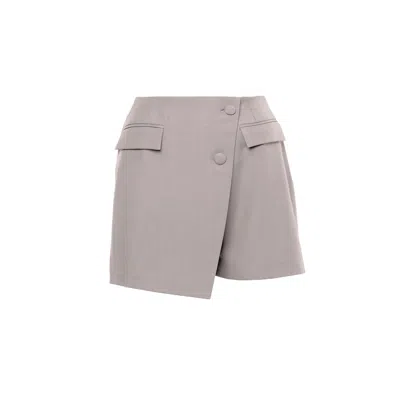 Bluzat Women's Neutrals Beige Asymmetrical Skort With Pockets