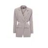 Bluzat Women's Neutrals Beige Blazer With Waistline Cut-out In Beige