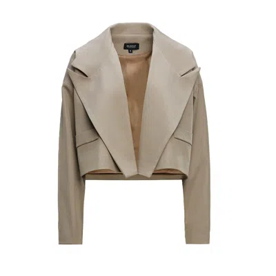 Bluzat Women's Neutrals Beige Cropped Blazer