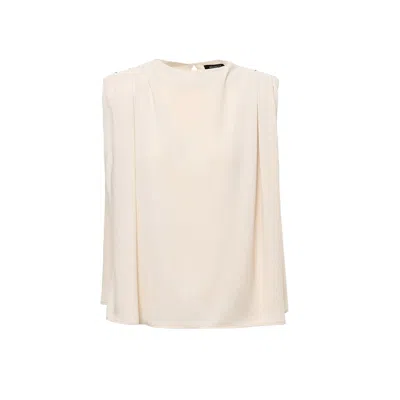 Bluzat Women's Neutrals Beige Draped Top