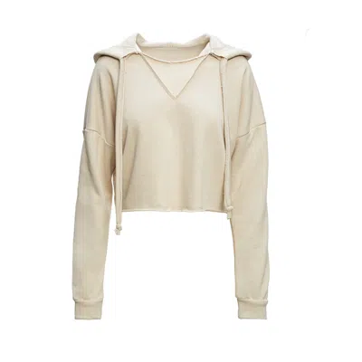 Bluzat Women's Neutrals Beige Hoodie