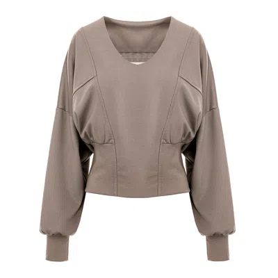 Bluzat Women's Neutrals Beige Kimono Blouse In Sand