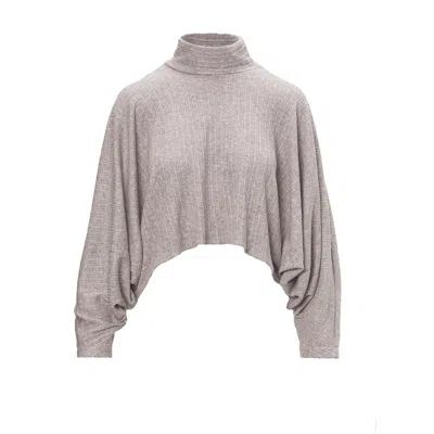 Bluzat Women's Neutrals Beige Knitted Blouse