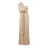 Bluzat Women's Neutrals Beige Maxi Jumpsuit With Belt In Beige