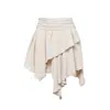 Bluzat Women's Neutrals Beige Mini Asymmetrical Skirt In Beige