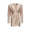 Bluzat Women's Neutrals Beige Mini Dress With Corset And V-neck In Beige