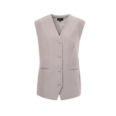 Bluzat Women's Neutrals Beige Oversized Vest With Buttons