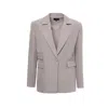 Bluzat Women's Neutrals Beige Regular Blazer Wiht Double Pocket In Beige