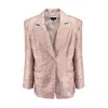 Bluzat Women's Neutrals Beige Sequin Oversized Blazer In Beige