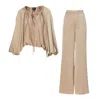 Bluzat Women's Neutrals Beige Set With Blouse And Trousers In Beige