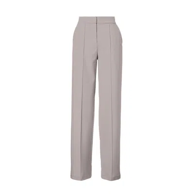 Bluzat Women's Neutrals Beige Straight-cut Trousers With Stripe Detail