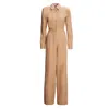 Bluzat Women's Neutrals Beige Straight Jumpsuit In Beige