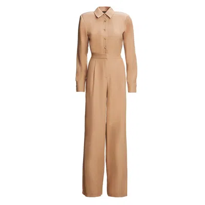 Bluzat Women's Neutrals Beige Straight Jumpsuit