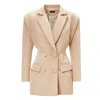 Bluzat Women's Neutrals Beige Tailored Hourglass Blazer In Beige