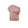 Bluzat Women's Neutrals Bronze Asymmetrical Draped Top In Brown