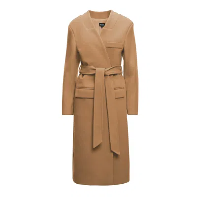 Bluzat Women's Neutrals Camel Overcoat In Beige