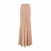 Bluzat Women's Neutrals Maxi Satin Skirt In Nude In Brown