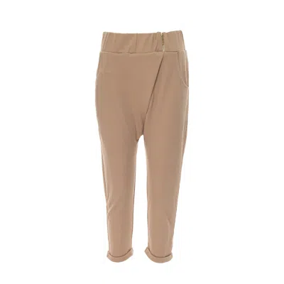 Bluzat Women's Neutrals Nude Lap Knitwear Pants In Brown