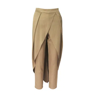 Bluzat Women's Neutrals Nude Pants With Skirt In Brown