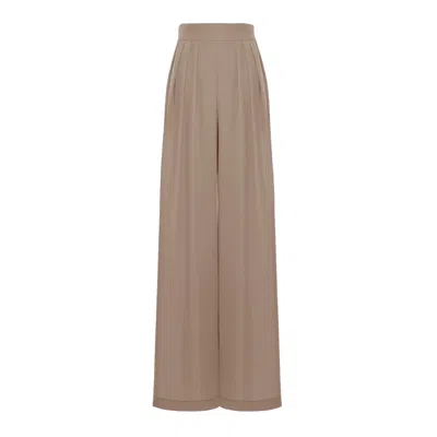 Bluzat Women's Neutrals Wide Leg Trousers With Pleats-beige