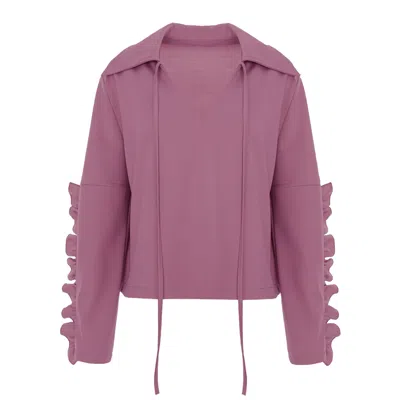 Bluzat Women's Pink Fuchsia Blouse With Ruffles