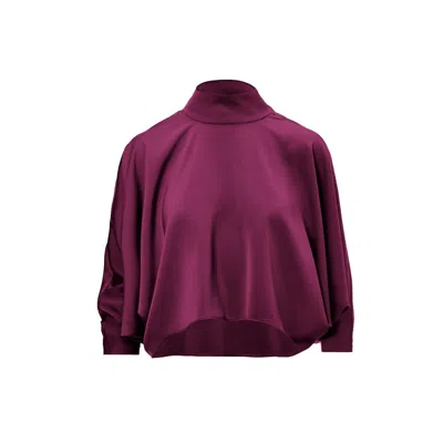 Bluzat Women's Pink / Purple Burgundy Asymmetrical Blouse