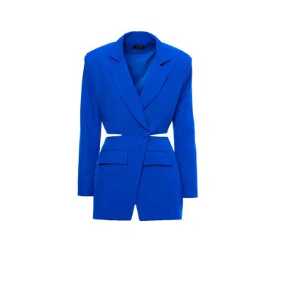 Bluzat Women's Pink / Purple Electric Blue Blazer With Waistline Cut-out In Pink/purple