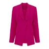 Bluzat Women's Pink / Purple Fuchsia Blazer With V-neck