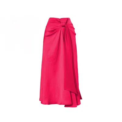 Bluzat Women's Pink / Purple Fuchsia Knotted Skirt In Pink/purple