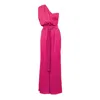Bluzat Women's Pink / Purple Fuchsia Maxi Jumpsuit With Belt In Pink/purple