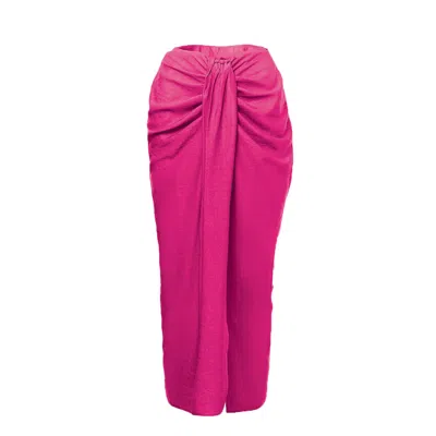 Bluzat Women's Pink / Purple Fuchsia Midi Skirt In Pink/purple
