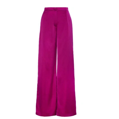 Bluzat Women's Pink / Purple Fuchsia Straight Trousers In Pink/purple