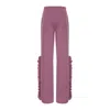 Bluzat Women's Pink / Purple Fuchsia Trousers With Ruffles