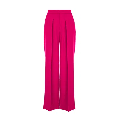 Bluzat Women's Pink / Purple Fuchsia Ultra Wide Leg Trousers With Pleats In Pink/purple