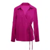 Bluzat Women's Pink / Purple Fuchsia Wrap Blouse
