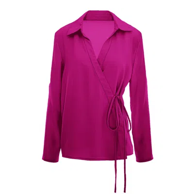 Bluzat Women's Pink / Purple Fuchsia Wrap Blouse