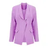 Bluzat Women's Pink / Purple Lilac Blazer With V-neck