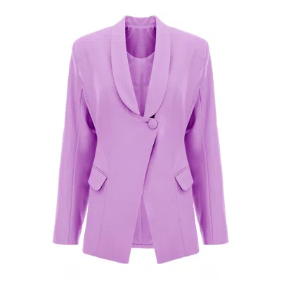 Bluzat Women's Pink / Purple Lilac Blazer With V-neck