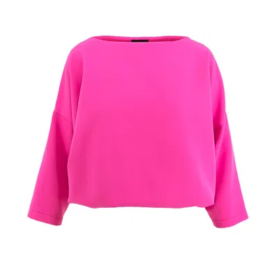 Bluzat Women's Pink / Purple Oversized Neon Pink Blouse In Pink/purple